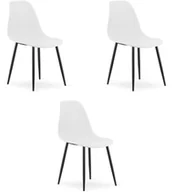 Krzesła - Krzesło skandynawskie białe WAT nogi czarne 3 szt. do kuchni biuro Loft - miniaturka - grafika 1