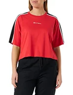 Koszulki i topy damskie - Champion Damska koszulka Legacy Heritage Block Croptop Boxy S/S, czerwona szkarłatna, M - miniaturka - grafika 1