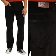Spodnie męskie - Lee STRAIGHT FIT MVP Extreme Motion Black WYGODNE CZARNE SZTRUKSY W33 L32 - miniaturka - grafika 1
