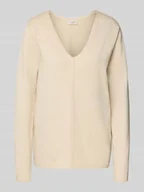 Swetry damskie - Sweter z dzianiny ze szwem działowym model ‘Claura’ - miniaturka - grafika 1