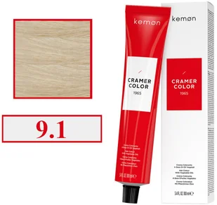 Kemon Cramer Color Kremowa farba do włosów z olejem kokosowym 100ml Very Light Ash Blonde 9.1 - Farby do włosów i szampony koloryzujące - miniaturka - grafika 1