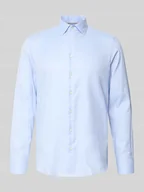 Koszule męskie - Koszula biznesowa o kroju slim fit z bawełny z kołnierzykiem typu kent - miniaturka - grafika 1