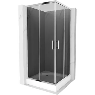 Mexen Rio kabina prysznicowa kwadratowa 90x90 cm, grafit, chrom + brodzik Rio, biały - Kabiny prysznicowe - miniaturka - grafika 1