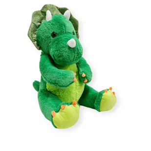 Poduszka Dinozaur Pluszowy Triceratops Siedzący 60cm Zielony - Maskotki i pluszaki - miniaturka - grafika 1