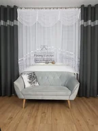 Firany - Firana gotowa z woalu zdobiona gipiurą, nowoczesne firany do salonu - miniaturka - grafika 1