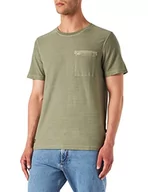 Koszulki męskie - camel active Męski t-shirt z krótkim rękawem z bawełny, khaki, 3XL - miniaturka - grafika 1