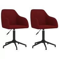 Krzesła - vidaXL Obrotowe krzesła stołowe 2 szt. winna czerwień aksamitne 330695 - miniaturka - grafika 1