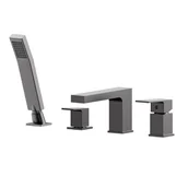 Baterie wannowe i prysznicowe - Bateria wannowa Valvex Lima 4-otworowa grafit szczotkowany 2420598 - miniaturka - grafika 1