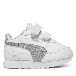 Sneakersy Puma St Runner V4 Sl Glitter V Inf 401592 01 Biały - Buty dla dziewczynek - miniaturka - grafika 1