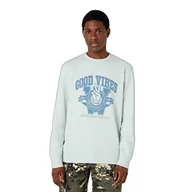 Bluzy męskie - Wrangler Męska bluza Varsity Crew Sweater, SURF Spray, średnia, Spray surf, M - miniaturka - grafika 1