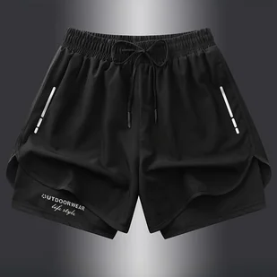 TEMU [Elegancki Styl] Damskie , Oddychające Szorty Sportowe - Szybkoschnące, Dopasowane, Mieszanka Poliestru z Elastanem, Wzór Geometryczny, Idealne - Inne - miniaturka - grafika 1