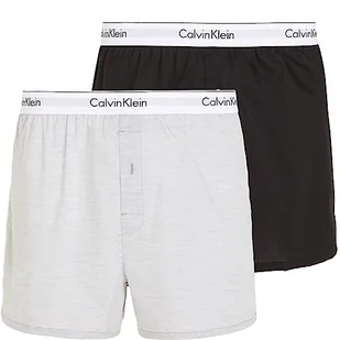 Calvin Klein 2 pary bokserek slim fit Bokserki (szorty) Mężczyźni, Czarny/Szary, L - Spodenki damskie - miniaturka - grafika 1
