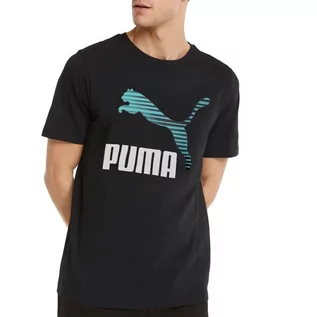 Koszulki sportowe męskie - Koszulka Puma Classic Logo Interest 53465201 - czarna - grafika 1
