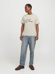 Jack & Jones Koszulka w kolorze beżowym - Koszulki męskie - miniaturka - grafika 1