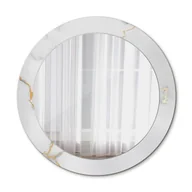 Lustra - Nowoczesne Lustro Okrągłe Biały marmurek 70cm - miniaturka - grafika 1