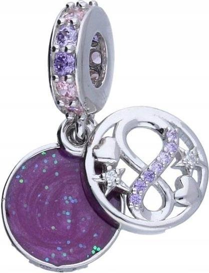 Srebrna zawieszka 925 kosmos z białymi cyrkoniami 3,52g gwiazdki infinity