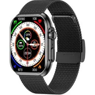 Smartwatch - Armodd Squarz 12 Ultimate (9115) Czarny z metalowym paskiem + silikonowym paskiem - miniaturka - grafika 1