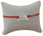 Bransoletki - Bransoletka sznurkowa królik origami srebro 925 - miniaturka - grafika 1