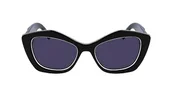 Okulary przeciwsłoneczne - KARL LAGERFELD Damskie okulary przeciwsłoneczne KL6127S, czarne/białe, jeden rozmiar, czarny/biały, Rozmiar uniwersalny - miniaturka - grafika 1