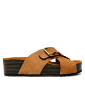 Klapki i japonki damskie - Klapki Gino Rossi 22SS40 Brązowy - miniaturka - grafika 1