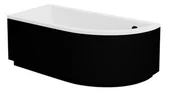 Wanny - Czarno-biała wanna narożna z obudową 140 cm Lewa Praktika Besco - miniaturka - grafika 1