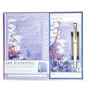 Szkolne artykuły papiernicze - Notes, Zestaw Prezentowy Z Serii Oil Painting Fioletowy - miniaturka - grafika 1