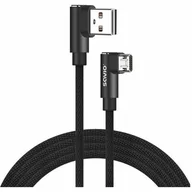 Kable USB - Savio Kabel USB kątowy Micro USB kątowy CL-161 1m Czarny SAVKABELCL-161 - miniaturka - grafika 1