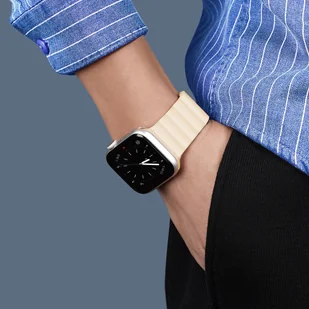 Dux Ducis Magnetic Strap pasek do Watch 7 / 6 / 5 / 4 / 3 / 2 / SE (41 / 40 / 38mm) magnetyczna opaska beżowy (Chain Version) - Etui i futerały do telefonów - miniaturka - grafika 8