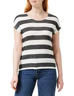 Koszulki i topy damskie - VERO MODA Damska koszulka Vmwide Stripe S/L Top Noos, Czarne i białe paski, XS - miniaturka - grafika 1