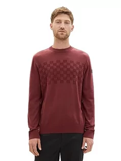 Swetry męskie - TOM TAILOR sweter męski, 32220 – Burned Bordeaux Red, 3XL - grafika 1