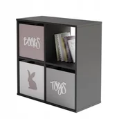 Półki do salonu - Regał podłogowy LONI otwarty 2x2 szary, półka - miniaturka - grafika 1