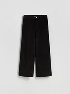 Spodnie damskie - Reserved - Sztruksowe spodnie - ciemnobrązowy - miniaturka - grafika 1