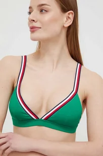 Tommy Hilfiger biustonosz kąpielowy kolor zielony lekko usztywniona miseczka - Stroje kąpielowe - miniaturka - grafika 1