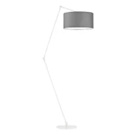 Lampy stojące - Lampa podłogowa stalowa z szarym kloszem i regulowanym ramieniem BARI - miniaturka - grafika 1
