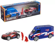 Samochody i pojazdy dla dzieci - Teamsterz Auto wyścigowe czerwone + pojazd serwisowy - miniaturka - grafika 1