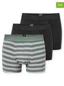 Majtki damskie - Schiesser Bokserki (3 pary) w kolorze oliwkowo-czarnym - miniaturka - grafika 1