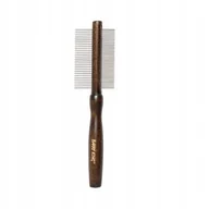 Szczotki i furminatory - Ekskluzywny grzebie� dwustronny,dla zwierz�t,r�czka drewno bukowe,metalowe z�by, 29/78 pin�w, wym.5,4x18,9cm - miniaturka - grafika 1