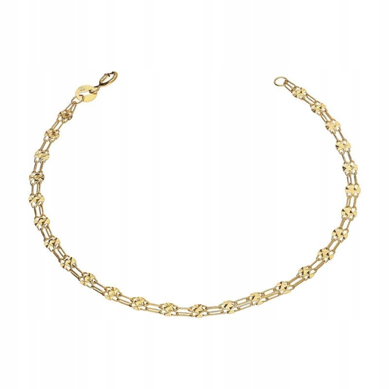 Bransoleta złota grawerowane blaszki 14K 585 próba waga 1.11g elegancka