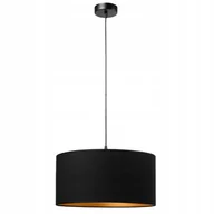 Lampy sufitowe - Lampa wisząca Pojedyncza Loft maxi Abażur czarny złoty - miniaturka - grafika 1