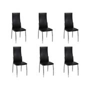 Krzesła - vidaXL Krzesła kuchenne w kolorze czarnym z chromowanymi nogami (6 szt.) - miniaturka - grafika 1