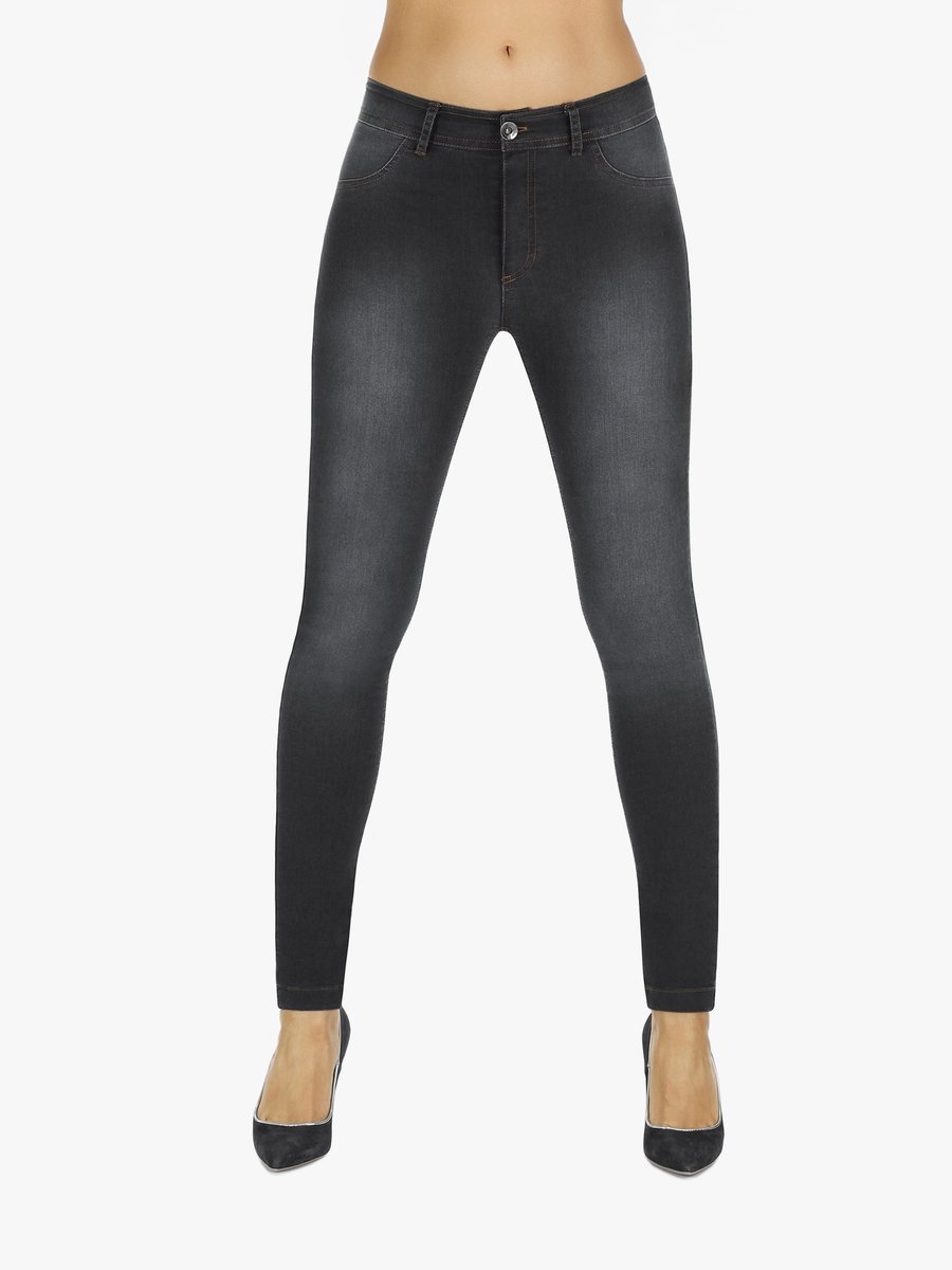 Damskie spodnie Timea 300 DEN czarne Bas Bleu r.XL