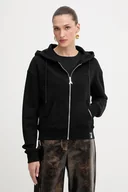 Bluzy damskie - Patrizia Pepe bluza bawełniana damska kolor czarny z kapturem gładka 8M1747 J079 - miniaturka - grafika 1