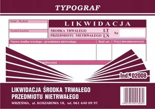 DRUK LT LIKWIDACJA ŚRODKA TRWAŁEGO - Druki akcydensowe - miniaturka - grafika 1