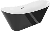 Wanny - Mexen Celia wanna wolnostojąca 170 x 75 cm, biała/czarna, przelew czarny - 52331707575-70 - miniaturka - grafika 1
