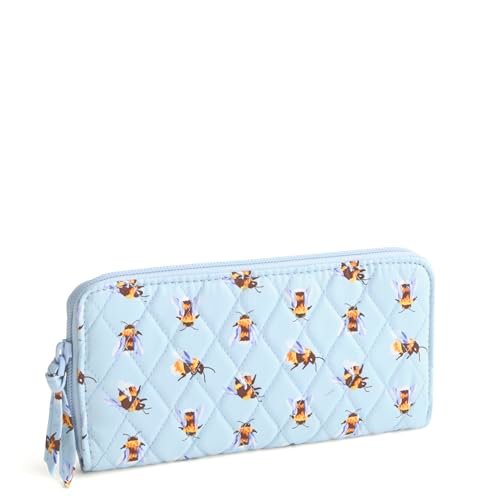 Vera Bradley Damski portfel kontynentalny z bawełny premium, kolana pszczoły, Kolana pszczoły