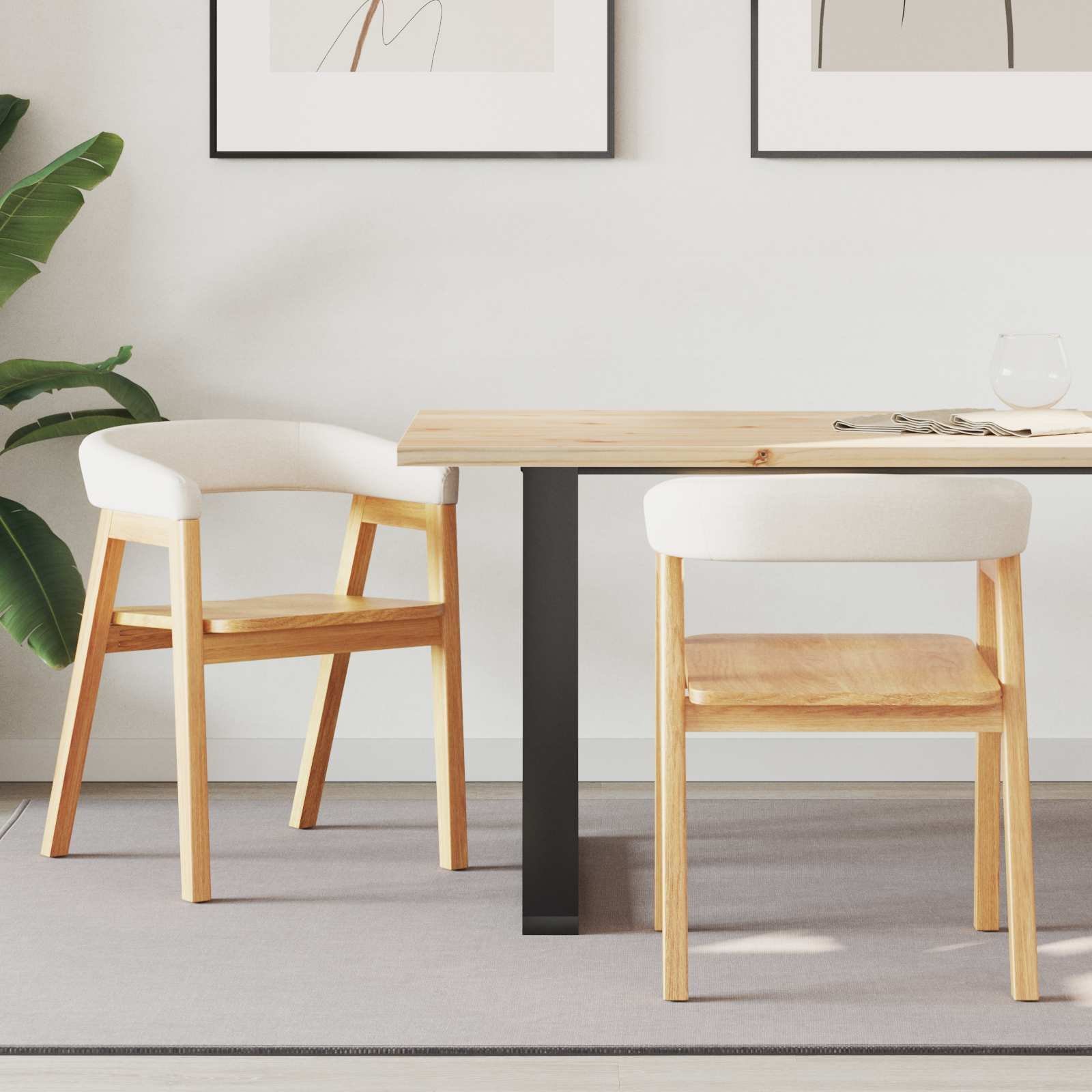 vidaXL Krzesła jadalne 2 pcs 54 x 57 x 73 cm
