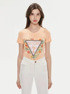 Guess T-Shirt W4GI24 J1314 Pomarańczowy Slim Fit - Koszulki i topy damskie - miniaturka - grafika 1