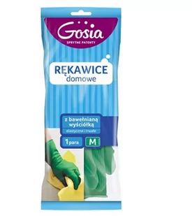 Gosia Rękawice domowe z bawełnianą wyściółką M zielone 5904771002544 + 20 zł na pierwsze zakupy - Inne artykuły do sprzątania - miniaturka - grafika 1