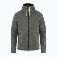 Sport OUTLET - Bluza męska Fjällräven Övik Fleece Hoodie dark grey - miniaturka - grafika 1