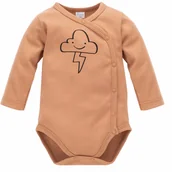 Body dla niemowląt - Pinokio Body Rozpinane Długi Rękaw Olivier 62 Beżowe - miniaturka - grafika 1